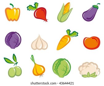 Set of simple images vegetables