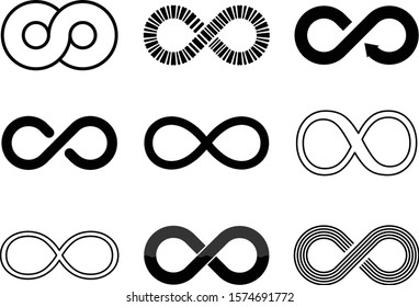 Set of simple infinity icons