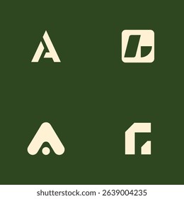 Set of Simple Initial Letter A logo icon design template elements vector usable for Business and Branding Logos.