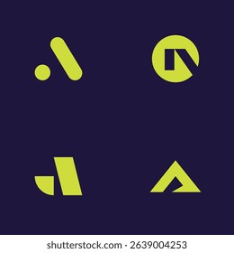 Set of Simple Initial Letter A logo icon design template elements vector usable for Business and Branding Logos.