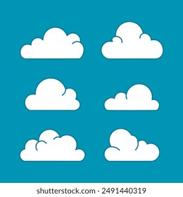 a set of simple but interesting cloud images that can be enlarged without losing quality. Perfect for illustrations, icons, and backgrounds, this collection makes it easy for designers to add sky.