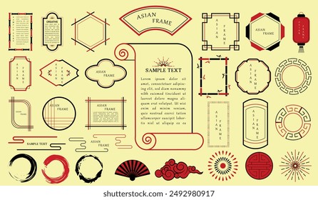 A set of simple Japanese style frames.
All Japanese in illustration is sample text.
It can be used for Japanese New Year's Day, New Year's card title decoration, etc.