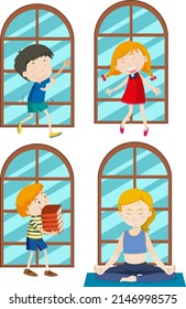 Ilustración de personajes de dibujos animados para niños simples