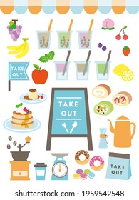 A set of simple kitchen icons