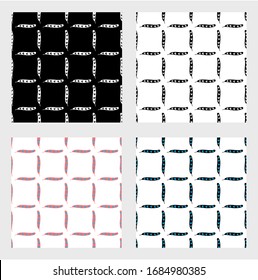 set of simple leaf pattern in 4 color variations
