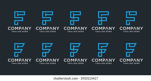 Conjunto de letra simple de la plantilla del vector del icono del logotipo