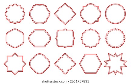 Set of simple line art frames. Vector design elements for vintage frames.