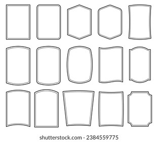 Set of simple line frames with double stroke. Vector illustration. Eps 10.