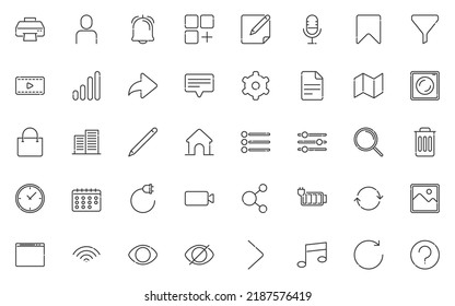 set of simple line icons