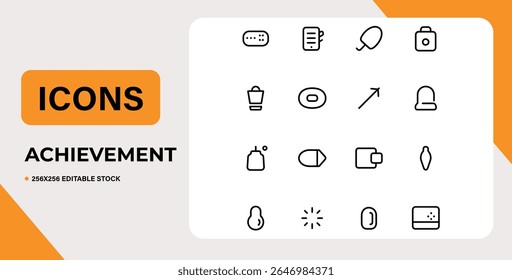 Set of simple line icons depicting everyday objects.  Perfect for various design projects.  Editable vector graphics, isolated on white.
