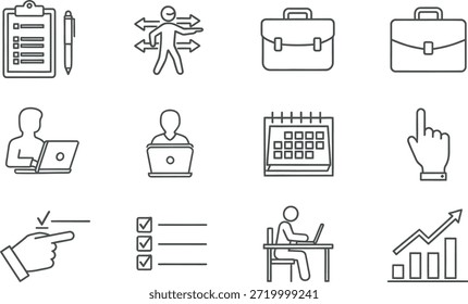 Set of simple line icons for design and navigation