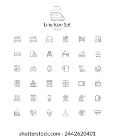 Set of simple line icons in vector