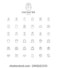 Set of simple line icons in vector