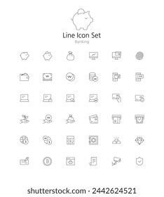 Set of simple line icons in vector