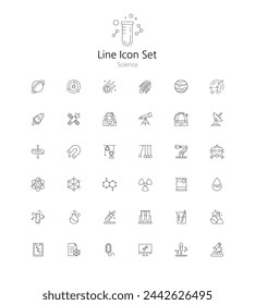 Set of simple line icons in vector