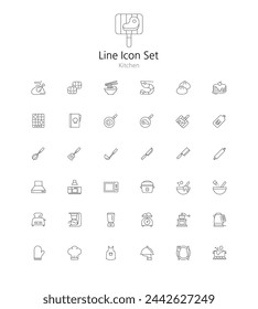 Set of simple line icons in vector
