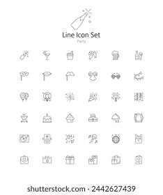 Set of simple line icons in vector