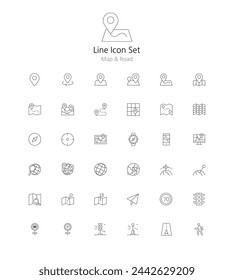 Set of simple line icons in vector