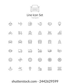 Set of simple line icons in vector