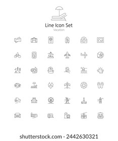 Set of simple line icons in vector