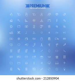 Conjunto de ícones de linha simples para web e design de interface do usuário. Vetor