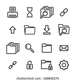 Set of simple linear icons on white background, vector illustration, eps 10