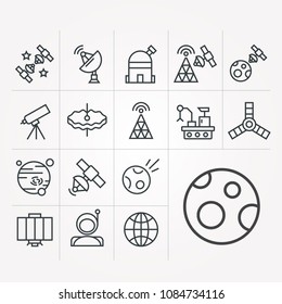 Set of simple linear space icons