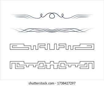 Set of simple linear text delimiters, set of decorative dividers for your projects, contemporary art