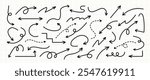 Set of simple lines hand drawn black arrows in various style. Simple hand drawn black arrows pack. simple lines hand drawn black arrows. Various simple lines arrows collection. black arrow lines set.