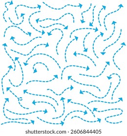 Set of simple lines hand drawn blue arrows in various style. Set of simple of hand drawn blue arrows. Set of simple lines hand drawn blue arrows. Various of simple lines arrows collection.