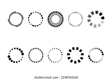 Un conjunto de iconos de progreso de carga simples. Bien por cualquier proyecto.