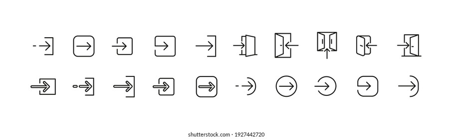 Set of simple login line icons. Outline stroke object. Linear signs pack. Perfect for web apps and mobile.