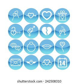 Set of simple lovely icons for St. Valentine's Day