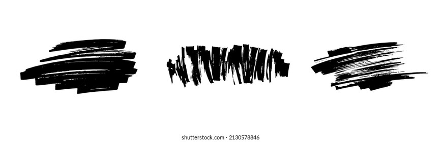 Set of simple marker strokes. Blanks for a photo album or text. Scrawl. Paint the felt-tip pen on the paper