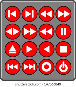 Set of simple Media buttons
