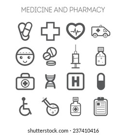 Set of simple medical icons