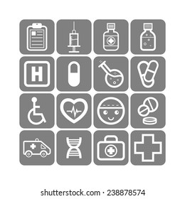 Set of simple medical icons