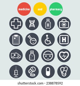 Set of simple medical icons