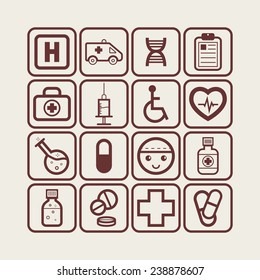 Set of simple medical icons