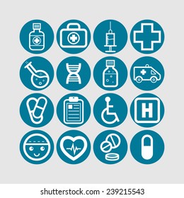 Set of simple medical icons
