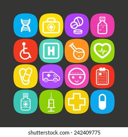 Set of simple medical icons