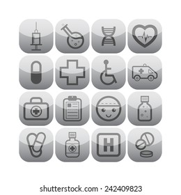 Set of simple medical icons