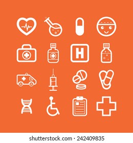 Set of simple medical icons