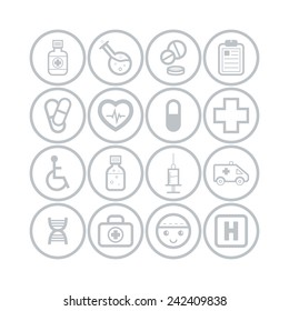 Set of simple medical icons