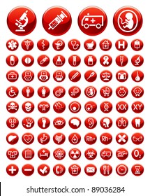 Set Of Simple Medical Icons And Warning Signs