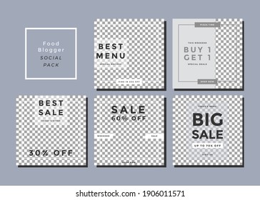 Set of simple and minimal banner template for social media. Fashion theme.
