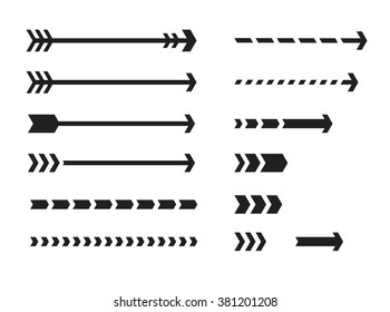 Set of simple minimalistic vector arrows for logotypes, web design, interfaces, and any other design needs.