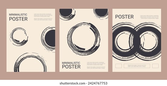 Conjunto de plantilla de banners modernos simples. Colección de carteles minimalistas. Huellas abstractas. Ilustración vectorial.