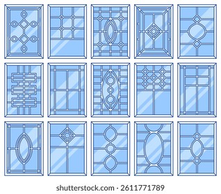 Set of simple and modern decorative windows icon vector illustration in lineal color style perfect for building theme and the like