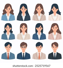 Conjunto de meio corpo simples e moderno de diferentes pessoas de negócios vetor, homem de negócios, mulher de negócios plana vetor ilustração perfeita para projeto de negócios necessário
